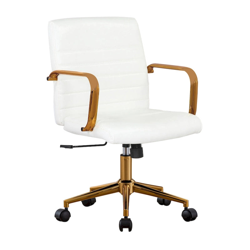 Chaise de bureau pivotante, cuir PU, roulettes