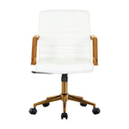 Chaise de bureau pivotante, cuir PU, roulettes