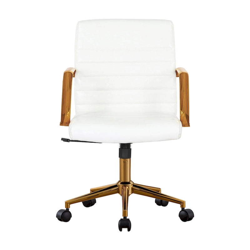 Chaise de bureau pivotante, cuir PU, roulettes