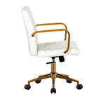 Chaise de bureau pivotante, cuir PU, roulettes