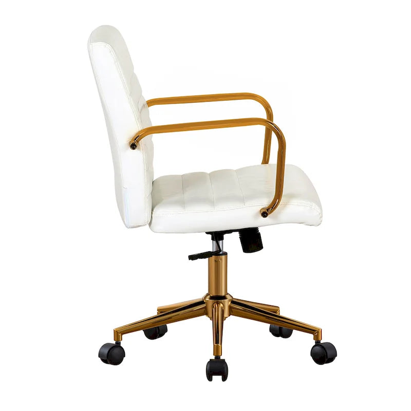 Chaise de bureau pivotante, cuir PU, roulettes