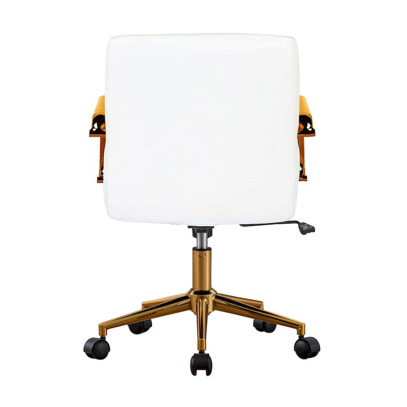 Chaise de bureau pivotante, cuir PU, roulettes