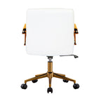 Chaise de bureau pivotante, cuir PU, roulettes