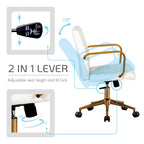Chaise de bureau pivotante, cuir PU, roulettes
