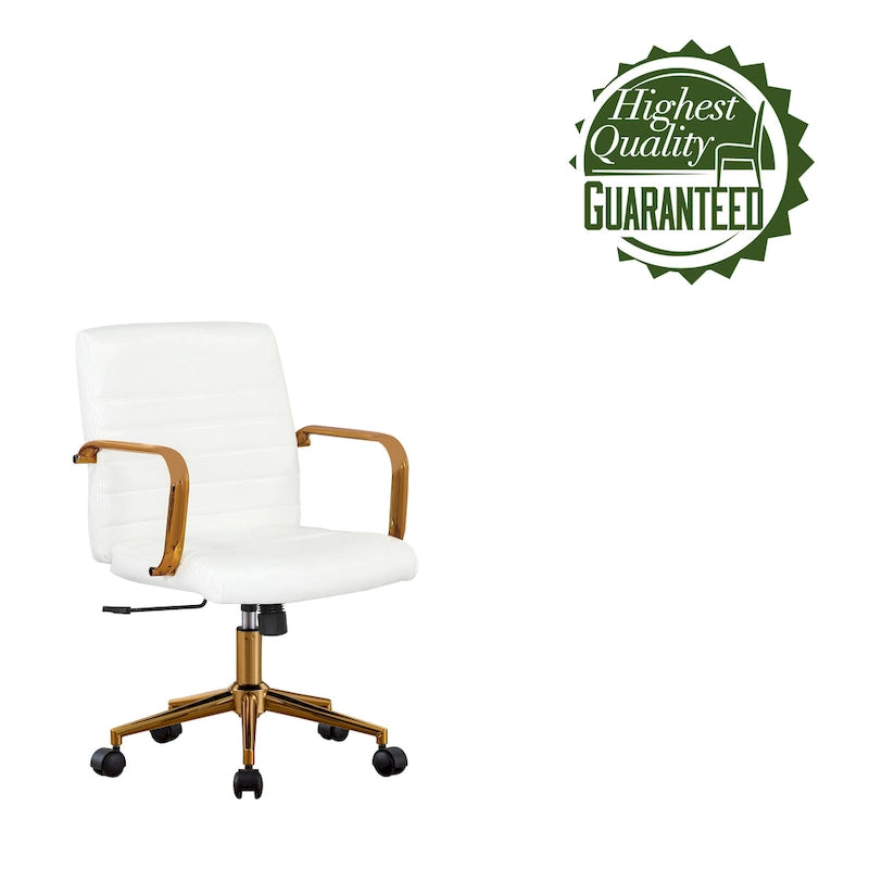Chaise de bureau pivotante, cuir PU, roulettes