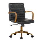 Chaise de bureau pivotante, cuir PU, roulettes