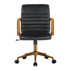 Chaise de bureau pivotante, cuir PU, roulettes