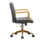 Chaise de bureau pivotante, cuir PU, roulettes