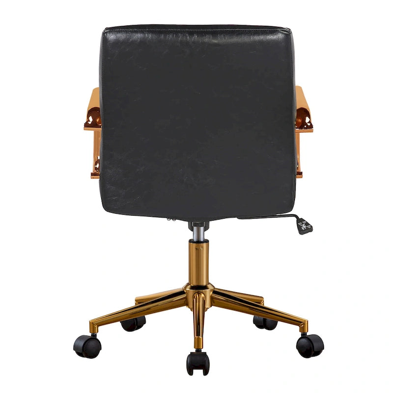 Chaise de bureau pivotante, cuir PU, roulettes