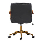 Chaise de bureau pivotante, cuir PU, roulettes