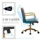 Chaise de bureau pivotante, cuir PU, roulettes