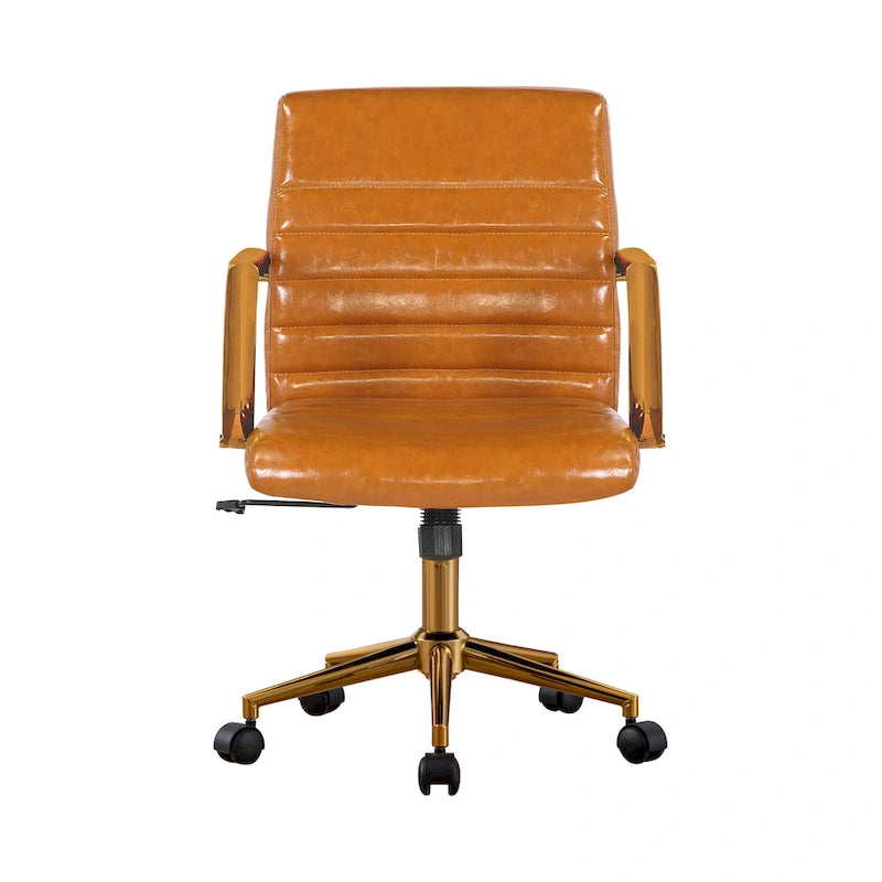 Chaise de bureau pivotante, cuir PU, roulettes
