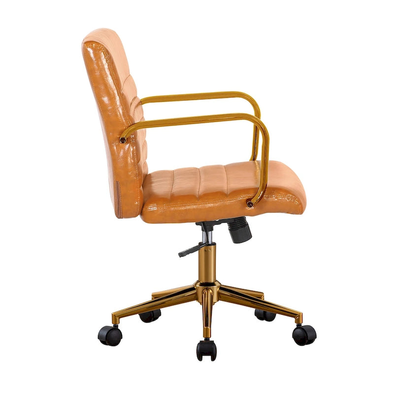 Chaise de bureau pivotante, cuir PU, roulettes