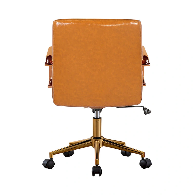 Chaise de bureau pivotante, cuir PU, roulettes