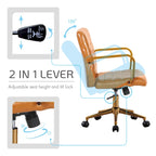Chaise de bureau pivotante, cuir PU, roulettes