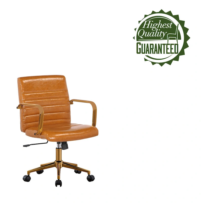 Chaise de bureau pivotante, cuir PU, roulettes