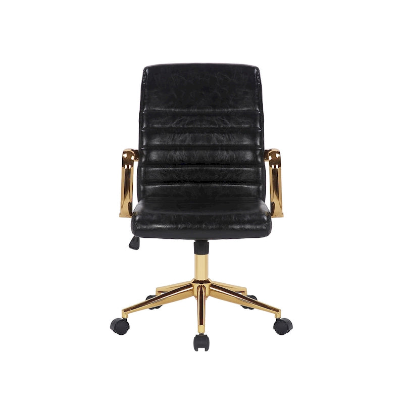 Chaise de bureau pivotante, cuir PU, roulettes