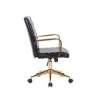 Chaise de bureau pivotante, cuir PU, roulettes