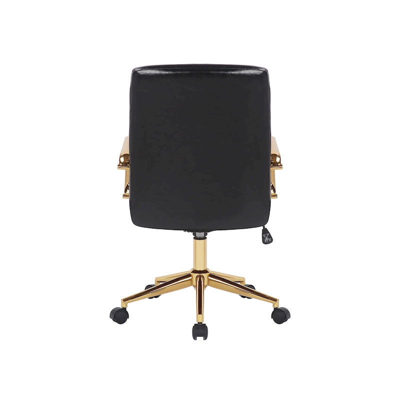 Chaise de bureau pivotante, cuir PU, roulettes