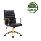 Chaise de bureau pivotante, cuir PU, roulettes