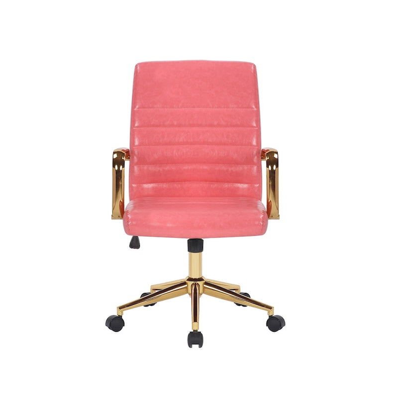 Chaise de bureau pivotante, cuir PU, roulettes