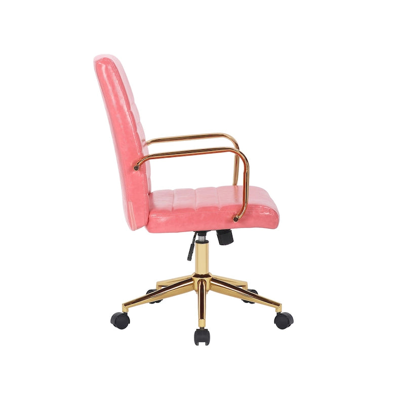 Chaise de bureau pivotante, cuir PU, roulettes