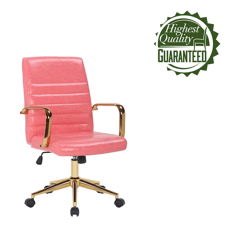 Chaise de bureau pivotante, cuir PU, roulettes