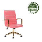 Chaise de bureau pivotante, cuir PU, roulettes