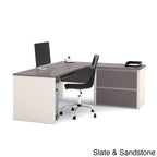 Bureau d'angle Connexion avec caisson surdimensionné