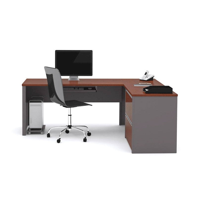 Bureau d'angle Connexion avec caisson surdimensionné