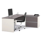 Bureau d'angle Connexion avec caisson surdimensionné