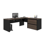 Bureau d'angle Connexion avec caisson surdimensionné