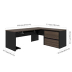 Bureau d'angle Connexion avec caisson surdimensionné