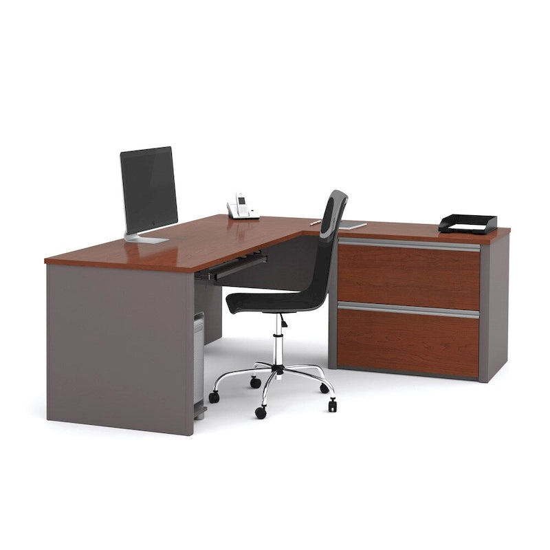 Bureau d'angle Connexion avec caisson surdimensionné
