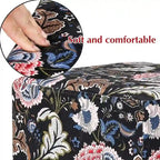 Pouffe ottoman carré en velours, tabouret de coiffeuse avec base plaquée or