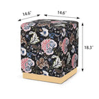 Pouffe ottoman carré en velours, tabouret de coiffeuse avec base plaquée or