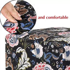 Pouffe ottoman carré en velours, tabouret de coiffeuse avec base plaquée or