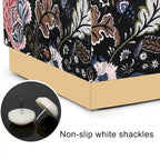 Pouffe ottoman carré en velours, tabouret de coiffeuse avec base plaquée or