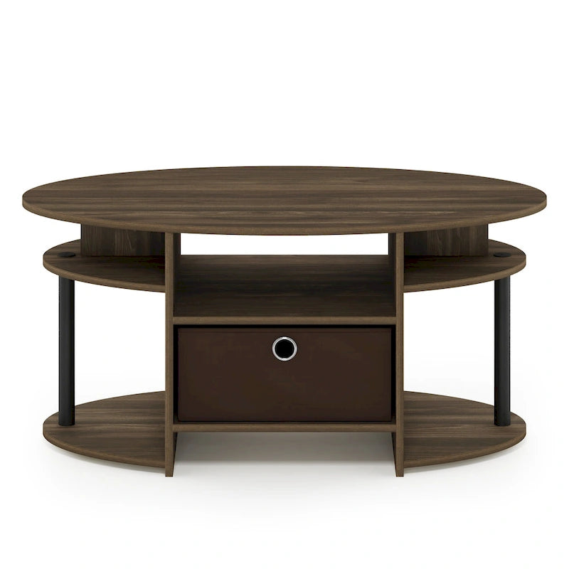 Table basse ovale au design simple