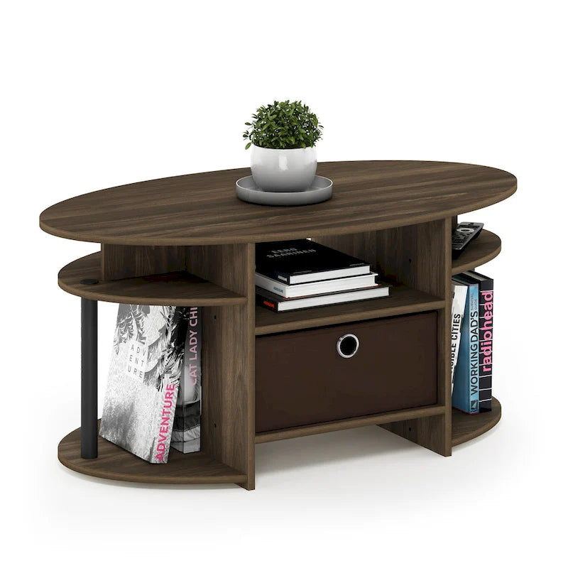 Table basse ovale au design simple