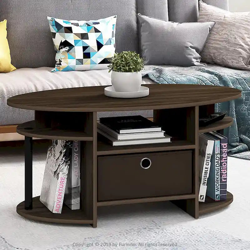 Table basse ovale au design simple