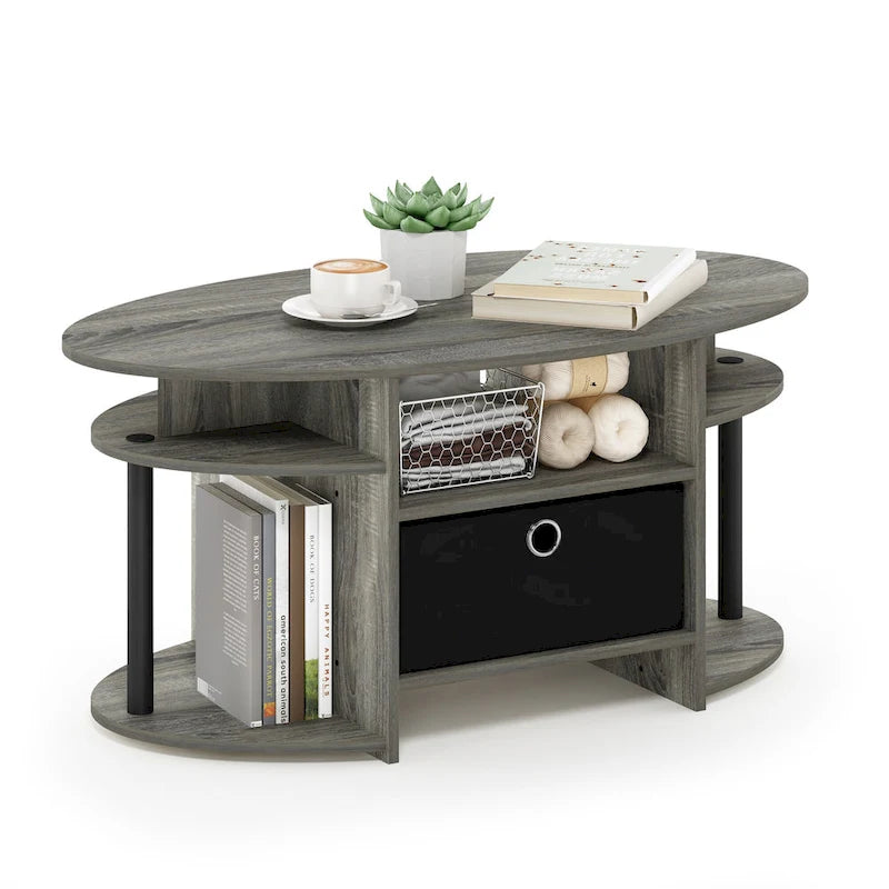 Table basse ovale au design simple
