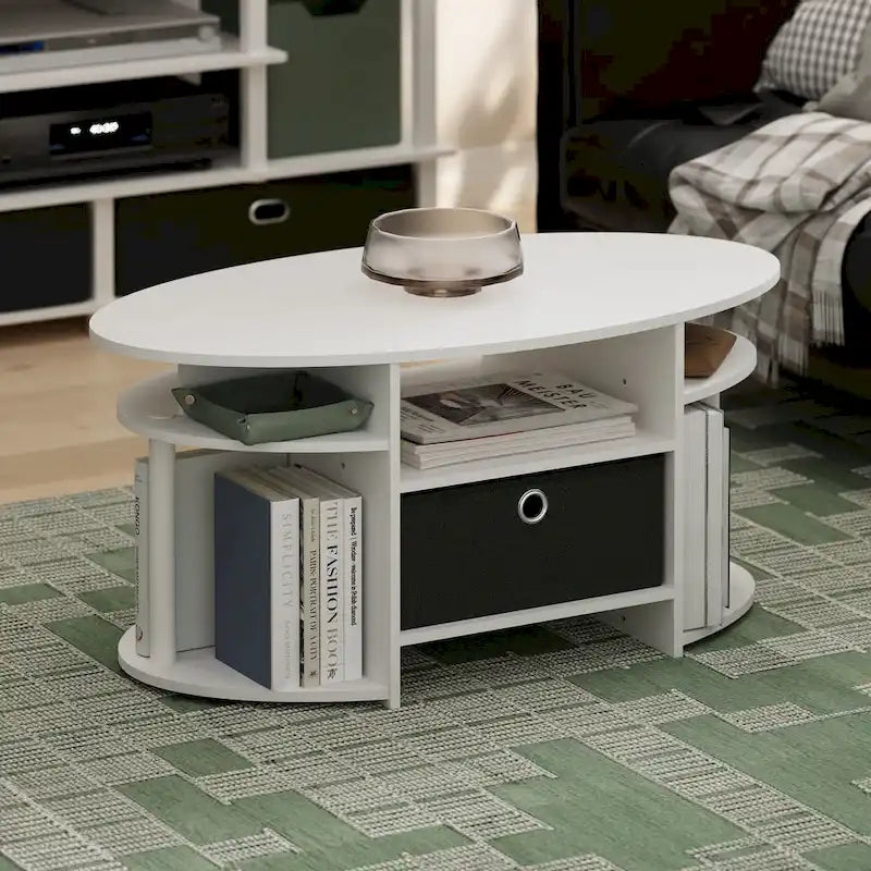 Table basse ovale au design simple