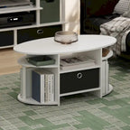 Table basse ovale au design simple