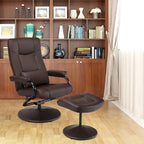 Fauteuil inclinable en cuir PU pivotant à 360 degrés avec repose-pieds