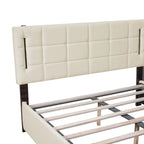 Lit rembourré Queen Size avec système de rangement hydraulique
