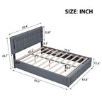 Lit rembourré Queen Size avec système de rangement hydraulique