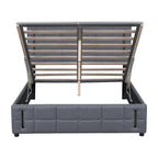 Lit rembourré Queen Size avec système de rangement hydraulique