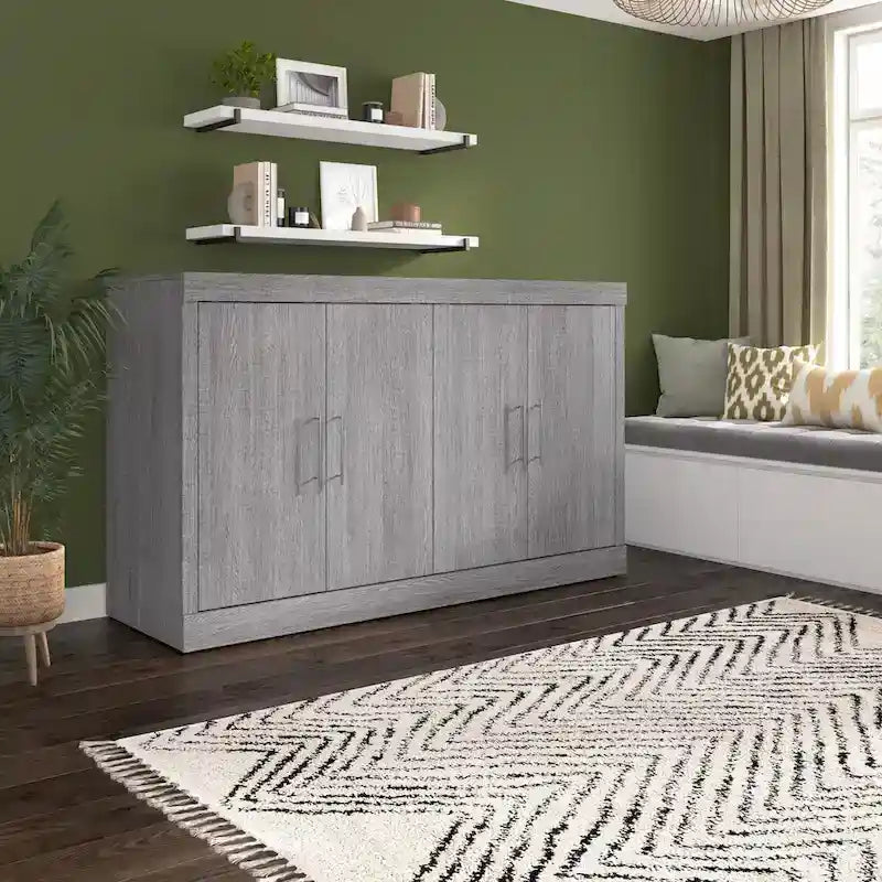 Lit escamotable Queen 75W avec matelas pour chambre d'amis