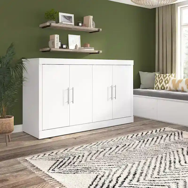 Lit escamotable Queen 75W avec matelas pour chambre d'amis